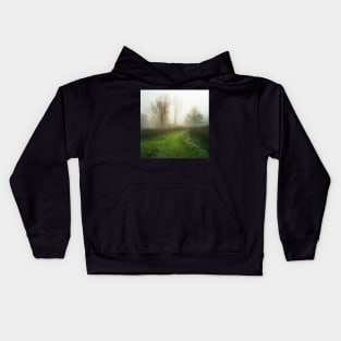 Beautiful Morning in Autumn Fog Kids Hoodie